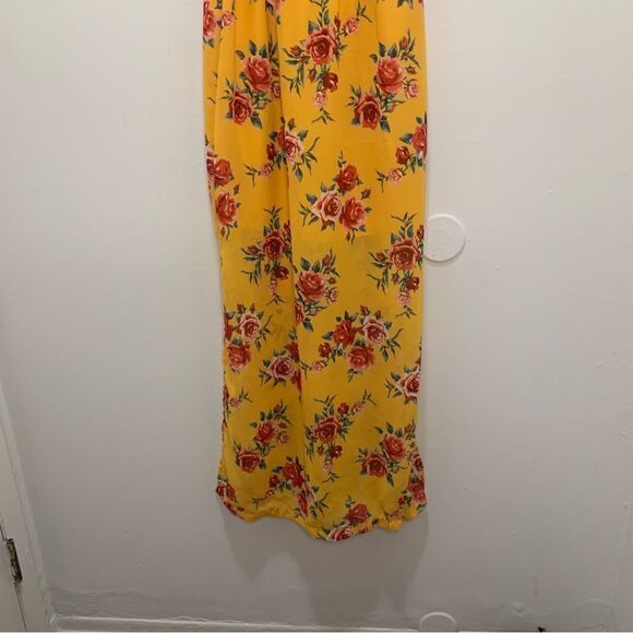 Divided Yellow Floral Spaghetti Strap Dress Size 6 - Picture 10 of 11